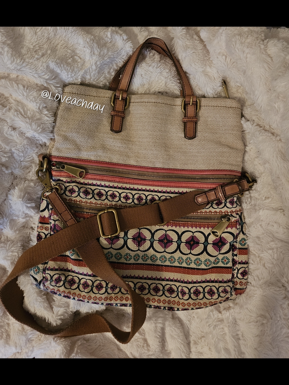 RARE✨️Fossil Fold-Over Explorer Tote-Crossbody